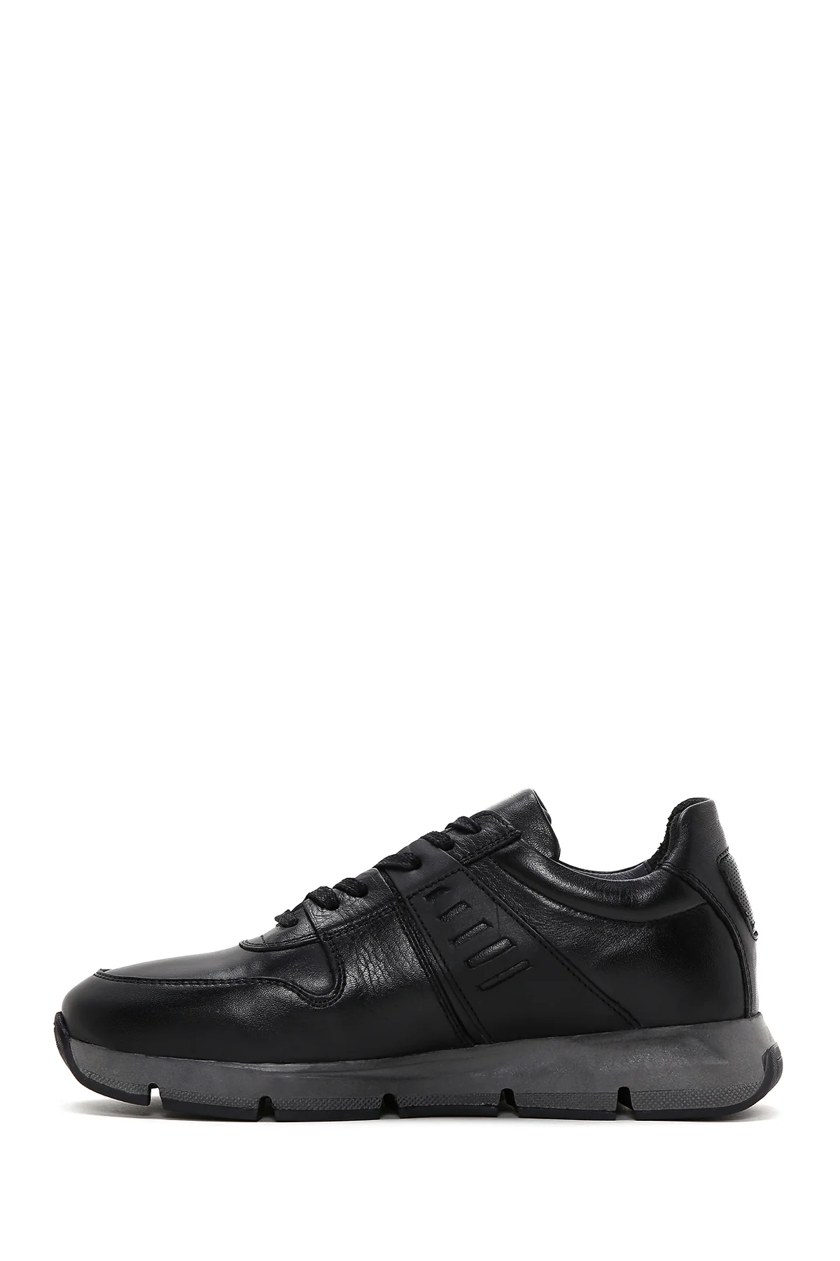 Erkek Siyah Deri Casual Casual Sneaker - Image 2