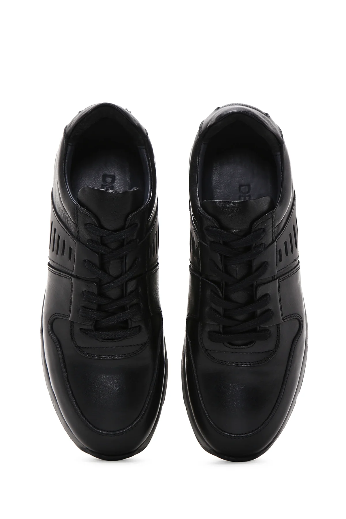 Erkek Siyah Deri Casual Casual Sneaker - Image 6