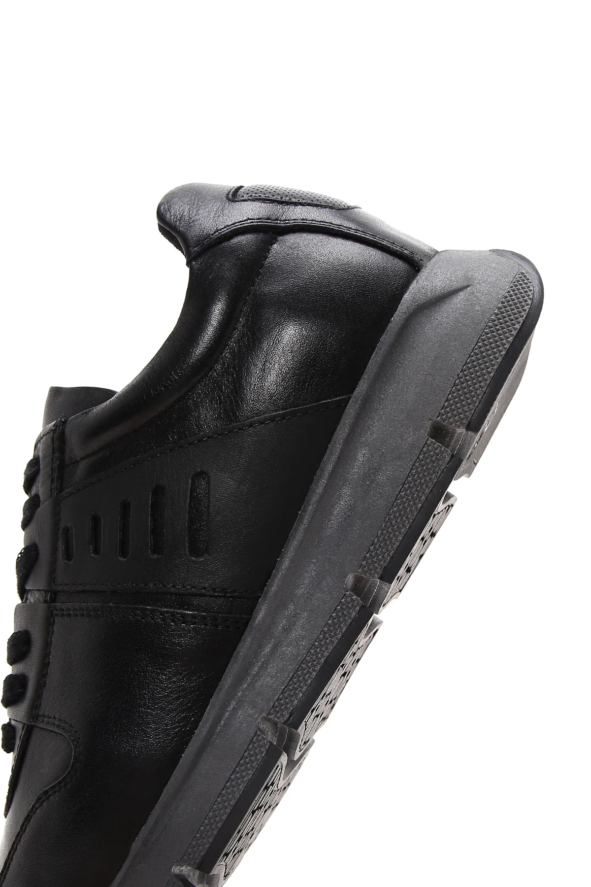Erkek Siyah Deri Casual Casual Sneaker - Image 7