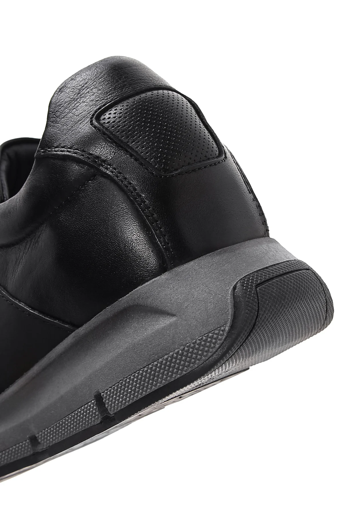 Erkek Siyah Deri Casual Casual Sneaker - Image 9