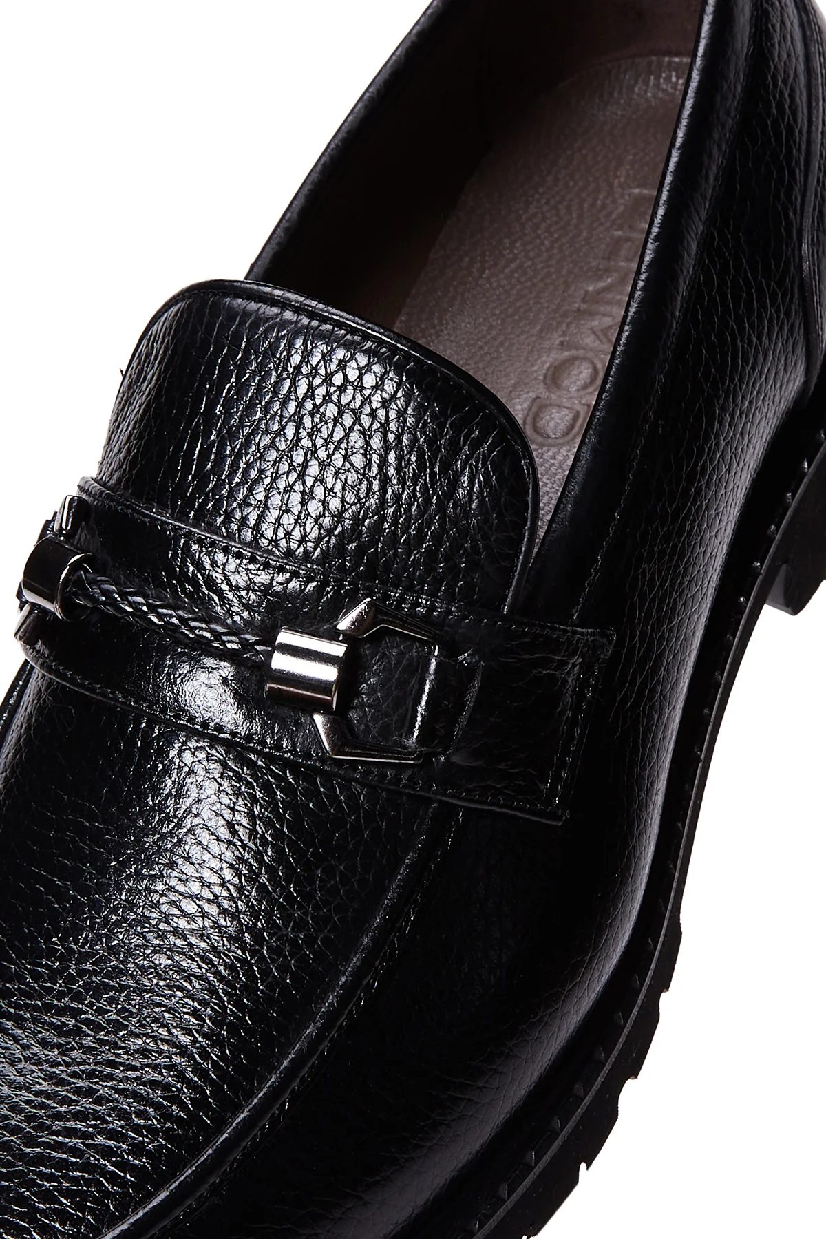 Erkek Siyah Deri Casual Loafer - Image 7