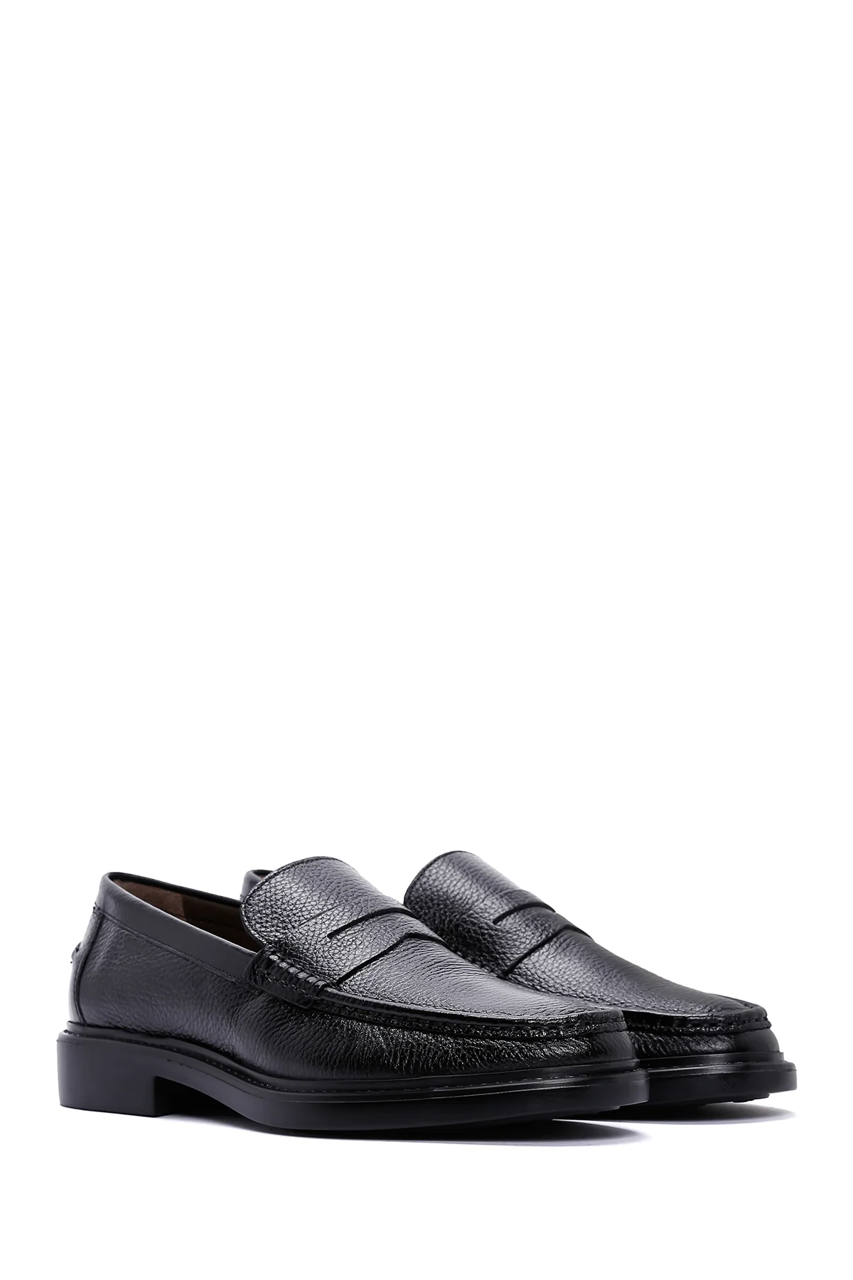 Erkek Siyah Deri Casual Loafer - Image 3