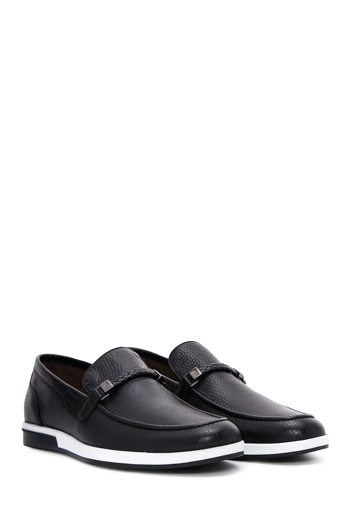 Erkek Siyah Deri Casual Loafer - Image 3