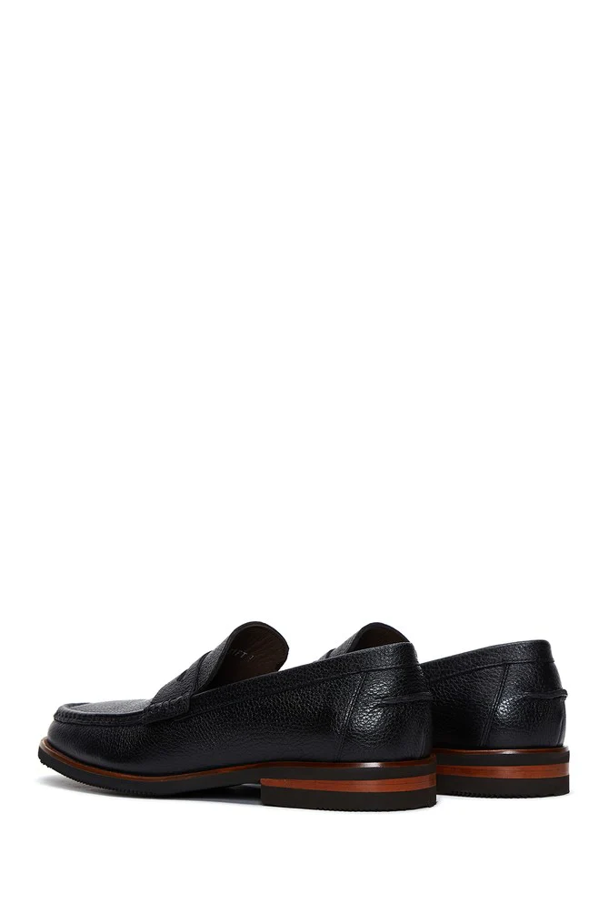 Erkek Siyah Deri Casual Loafer - Image 5