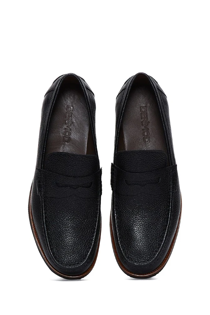 Erkek Siyah Deri Casual Loafer - Image 6