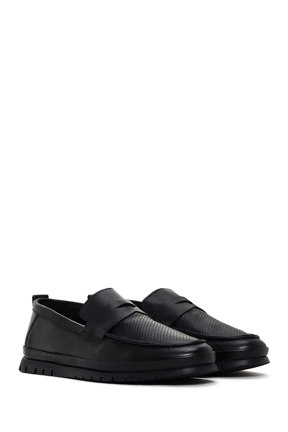 Erkek Siyah Deri Casual Loafer - Image 3