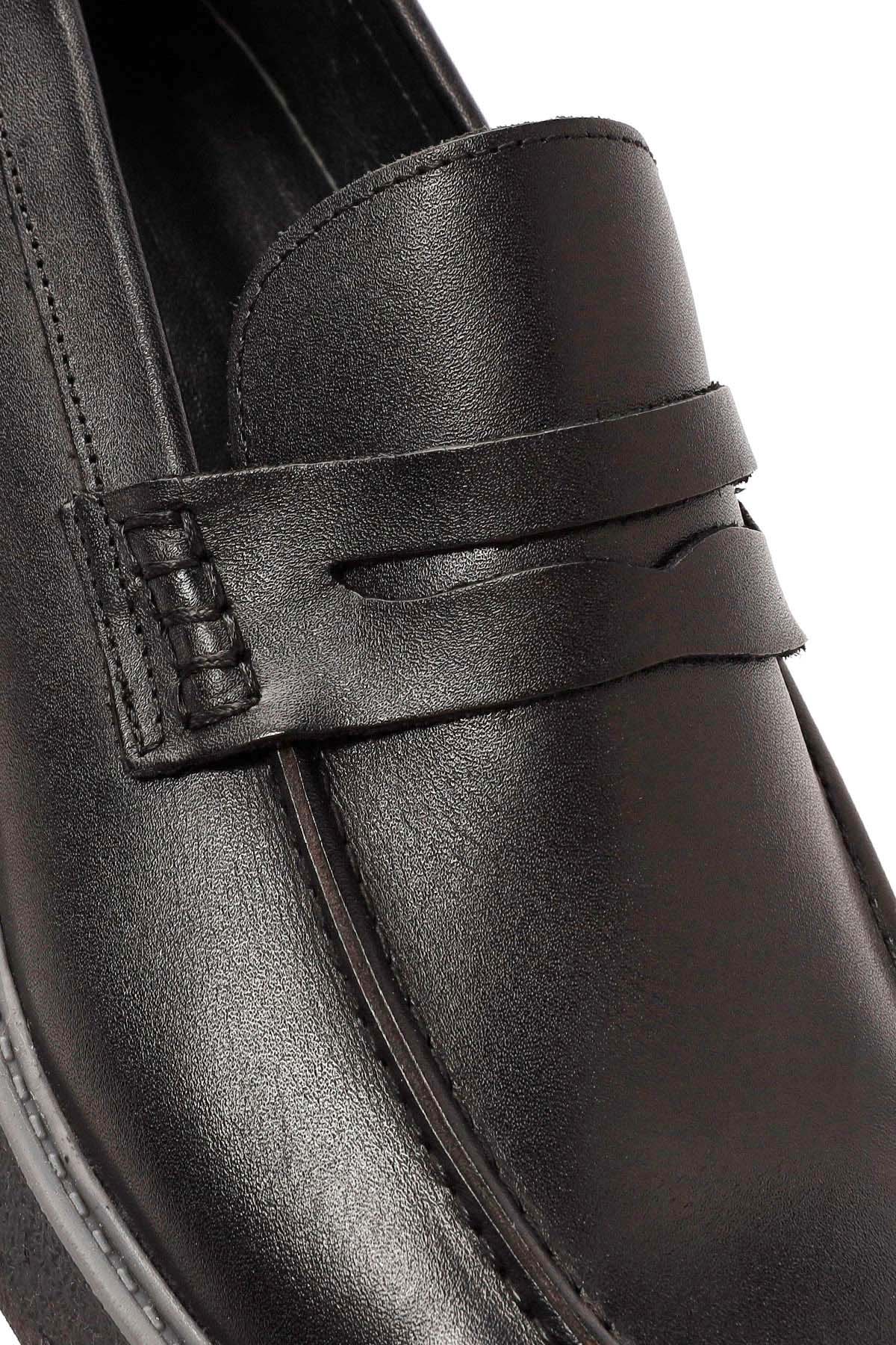 Erkek Siyah Deri Casual Loafer - Image 10