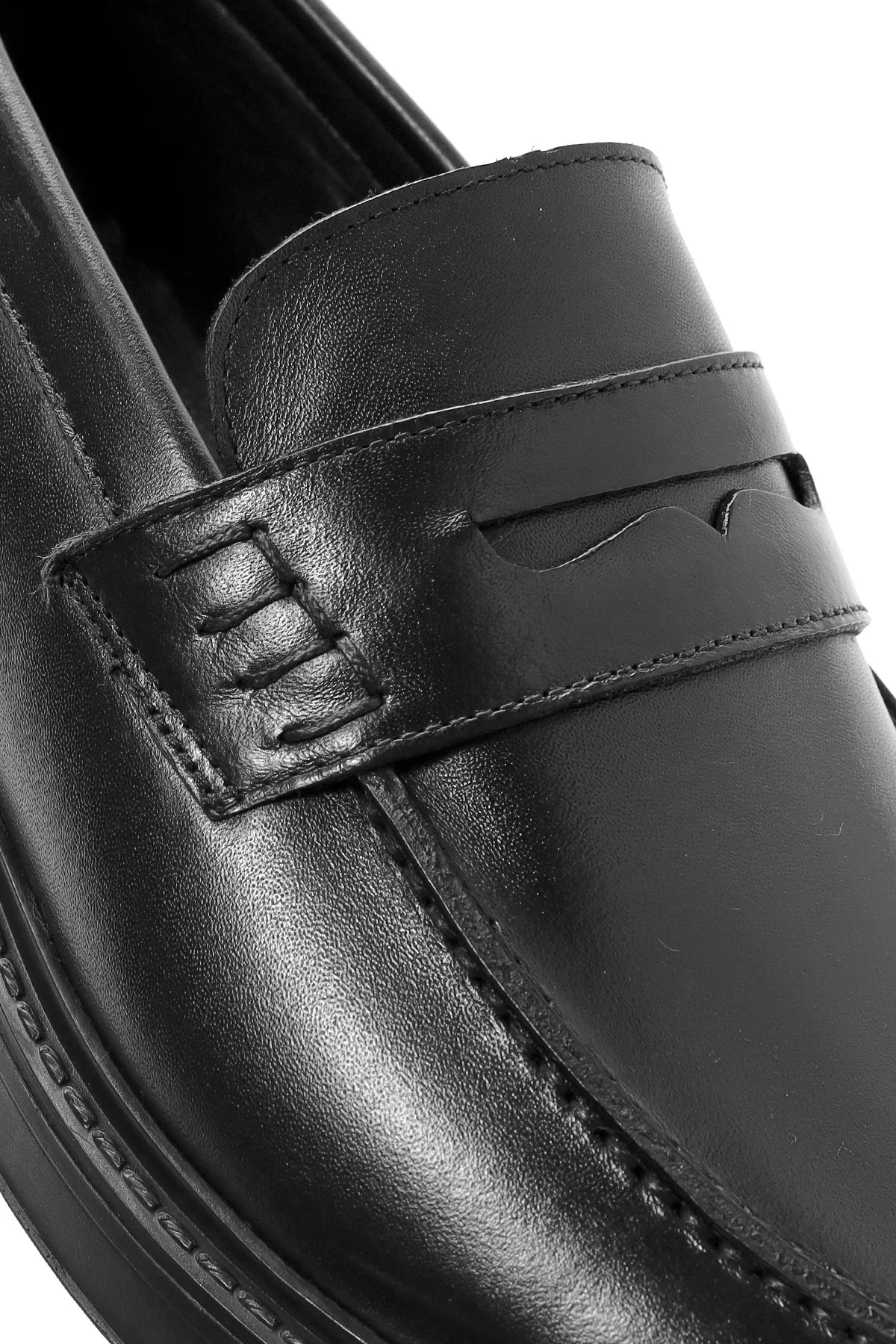 Erkek Siyah Deri Casual Loafer - Image 9