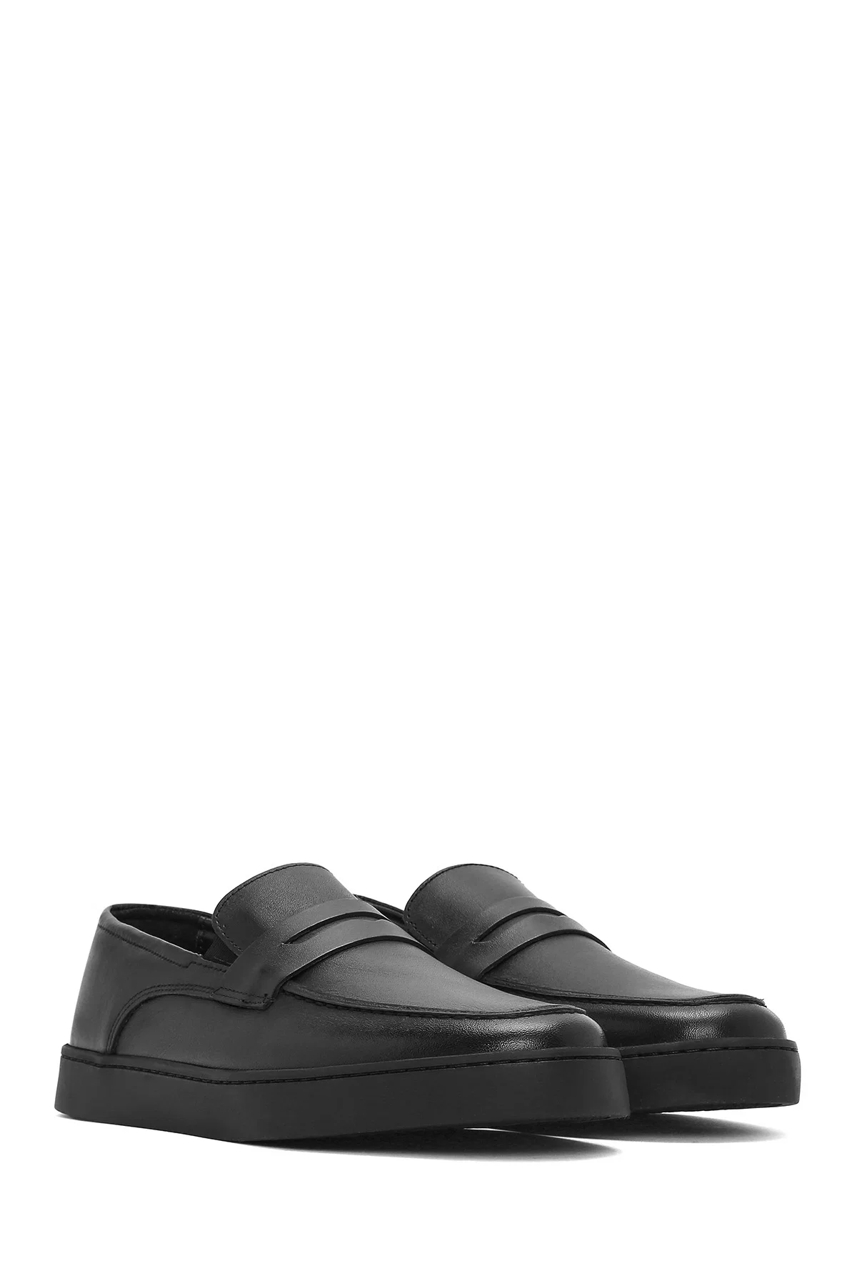 Erkek Siyah Deri Casual Loafer - Image 3
