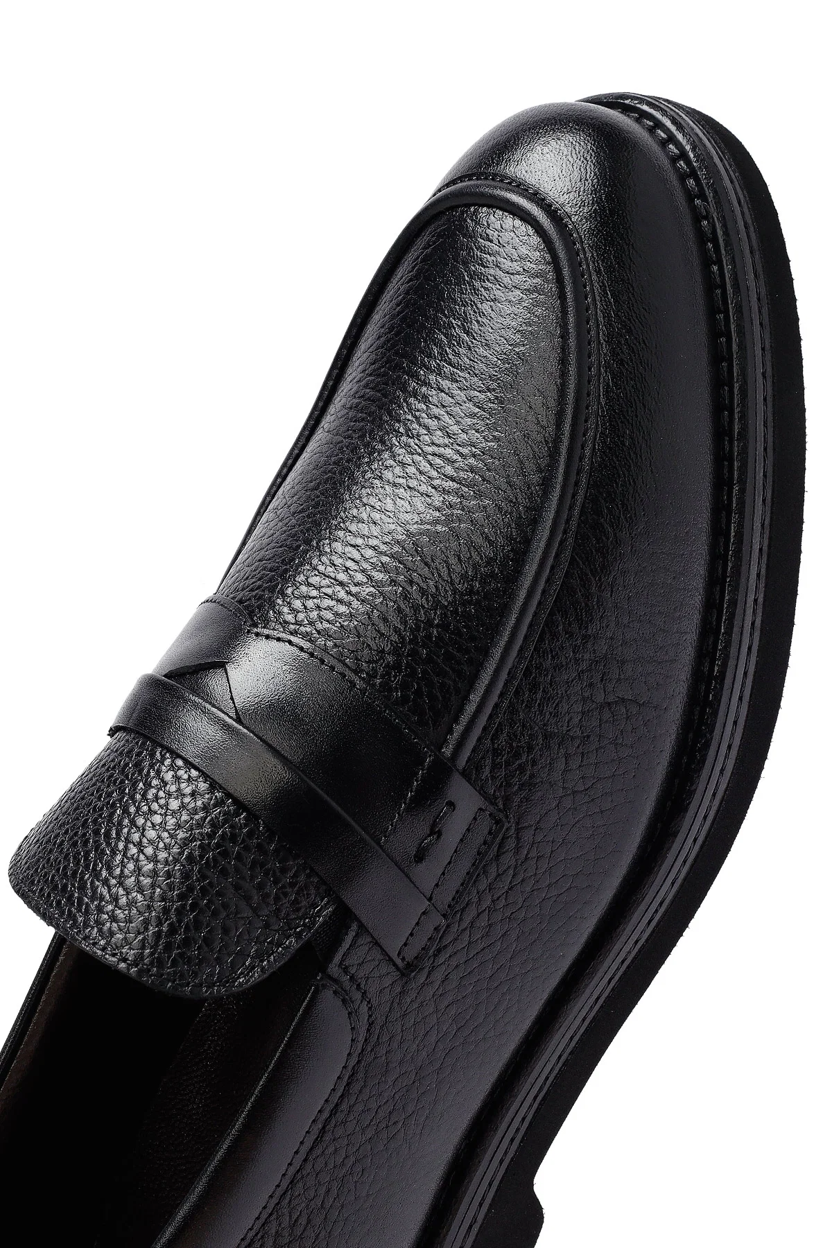 Erkek Siyah Deri Casual Loafer - Image 10