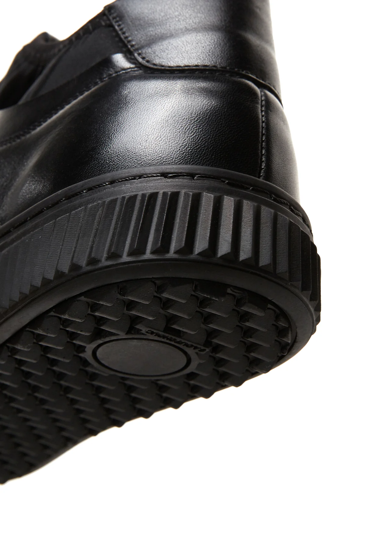 Erkek Siyah Deri Casual Sneaker - Image 7