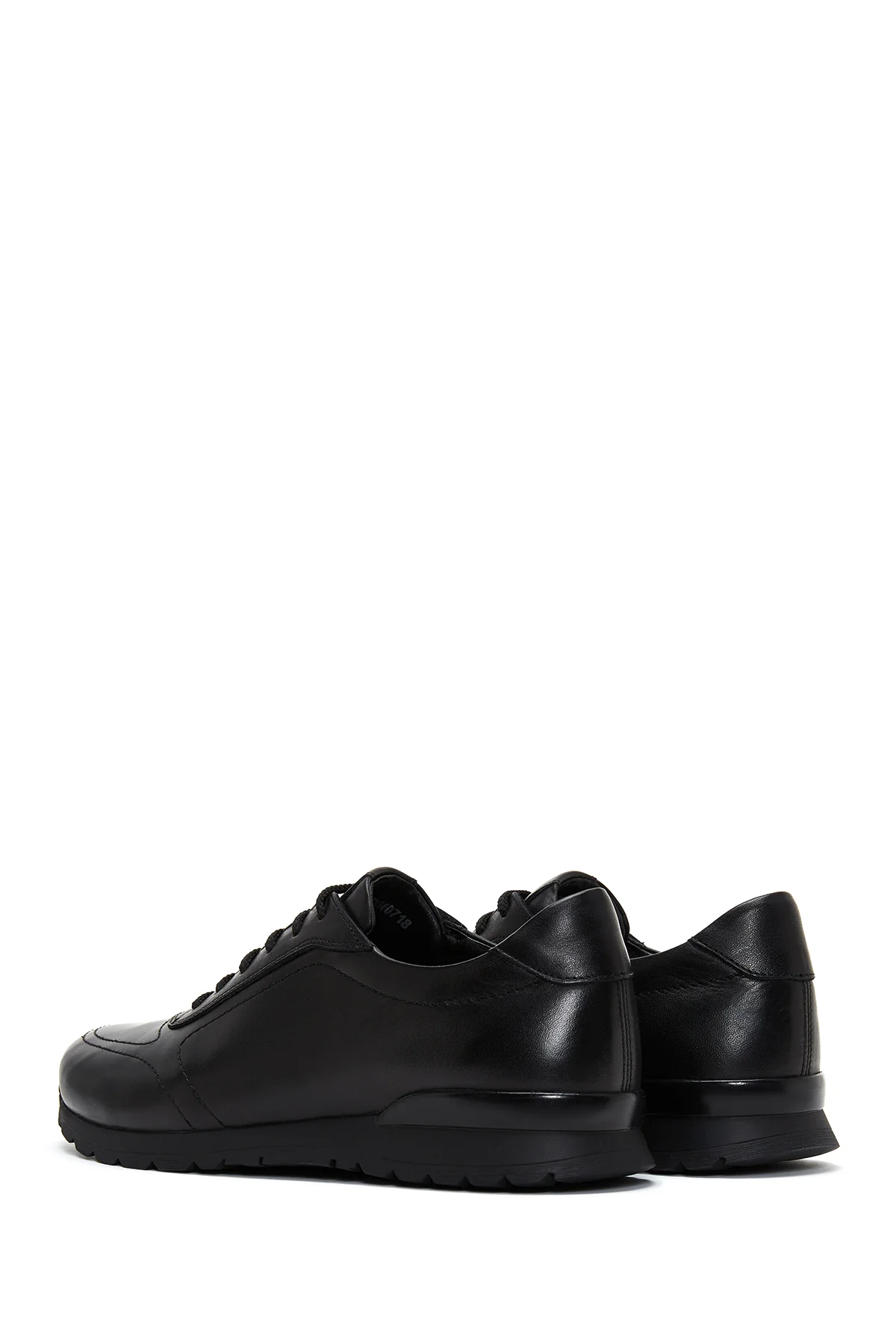 Erkek Siyah Deri Casual Sneaker - Image 4