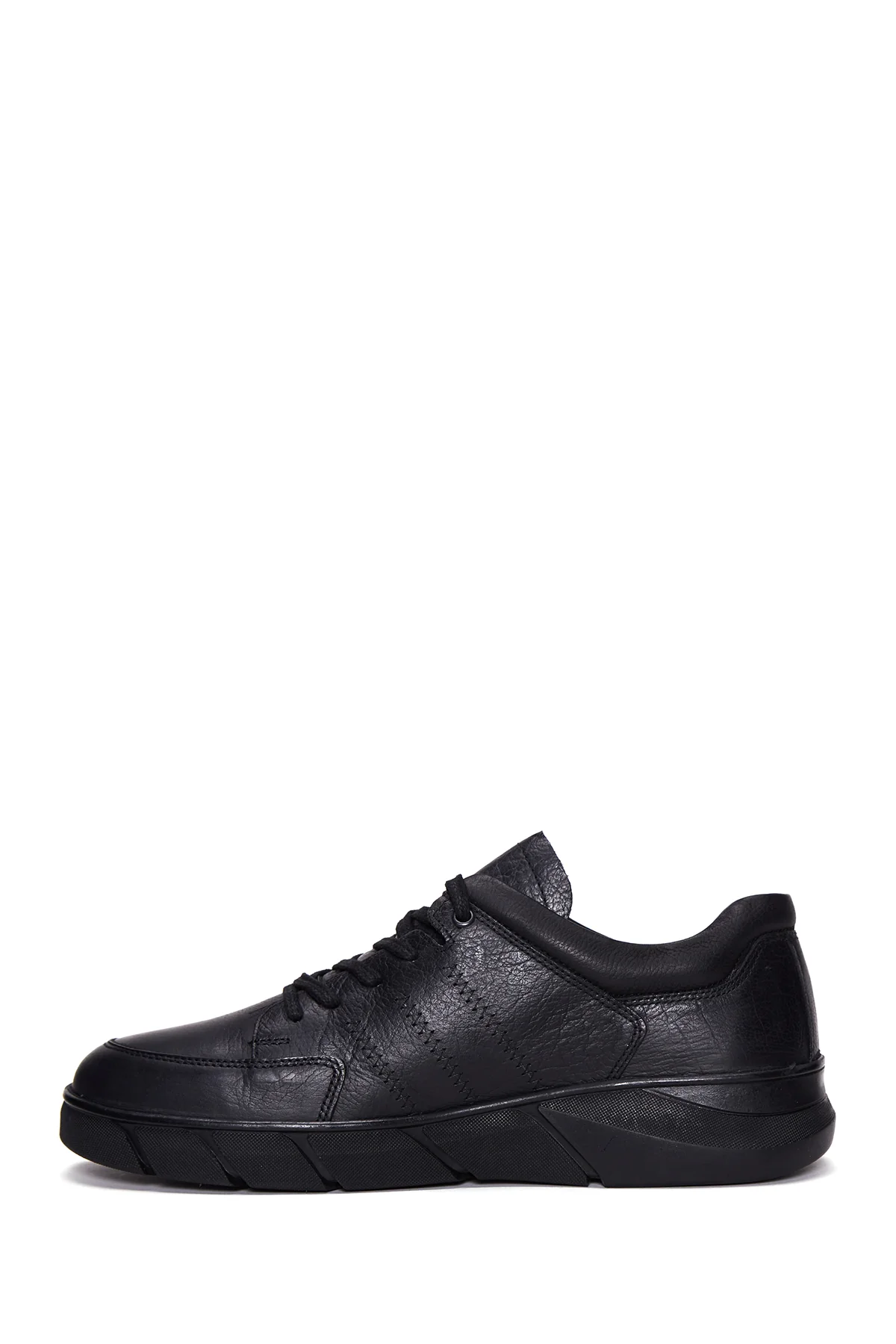Erkek Siyah Deri Casual Sneaker - Image 2
