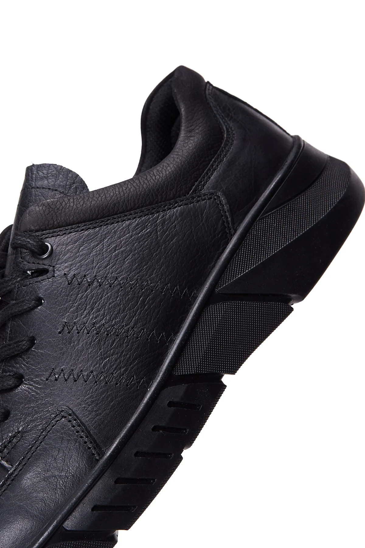 Erkek Siyah Deri Casual Sneaker - Image 8