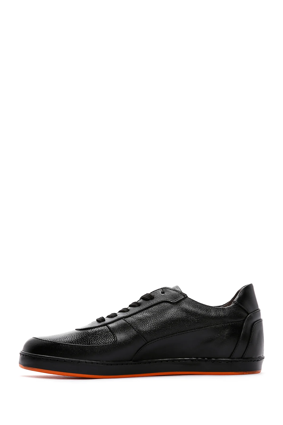 Erkek Siyah Deri Casual Sneaker - Image 2
