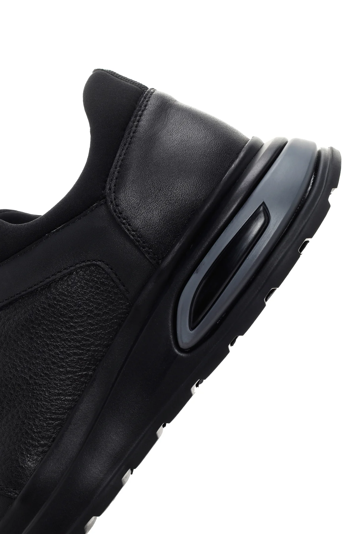 Erkek Siyah Deri Casual Sneaker - Image 7