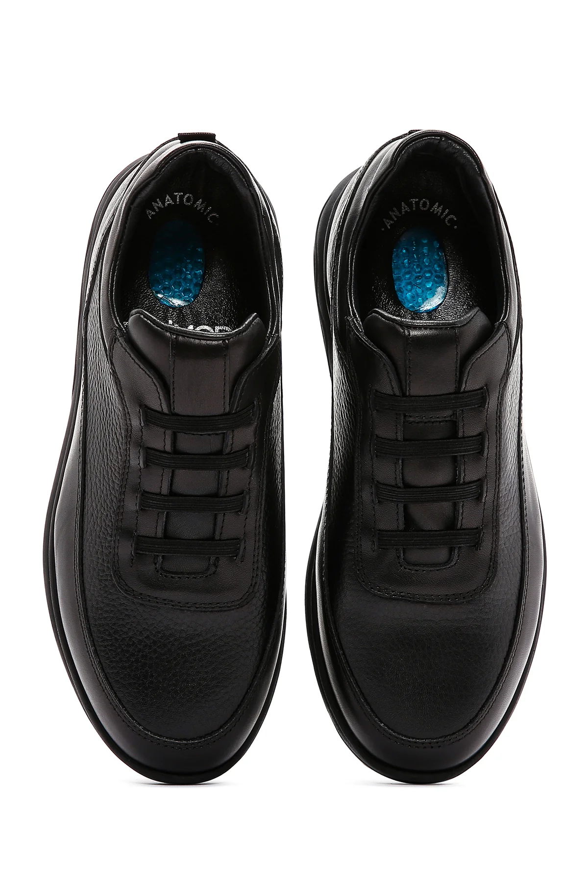 Erkek Siyah Deri Casual Sneaker - Image 6