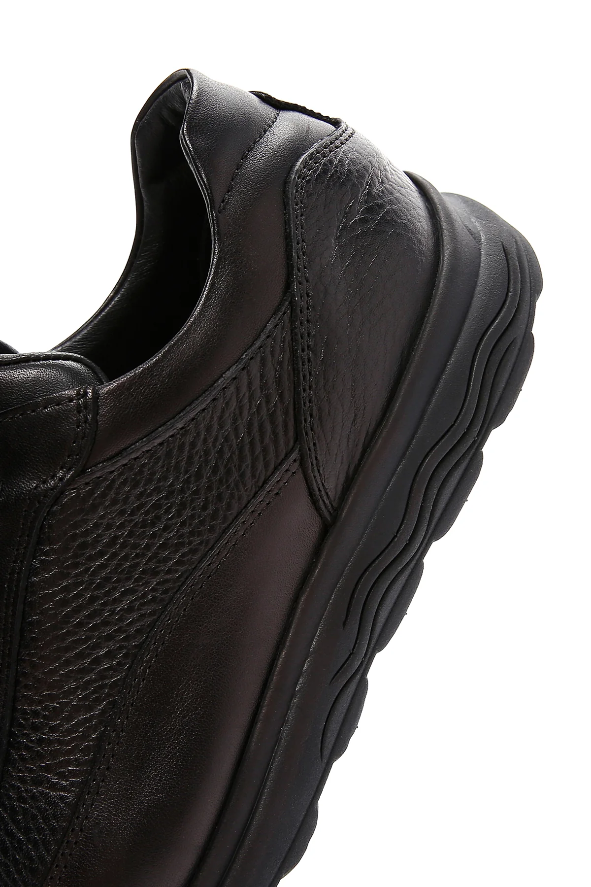 Erkek Siyah Deri Casual Sneaker - Image 7