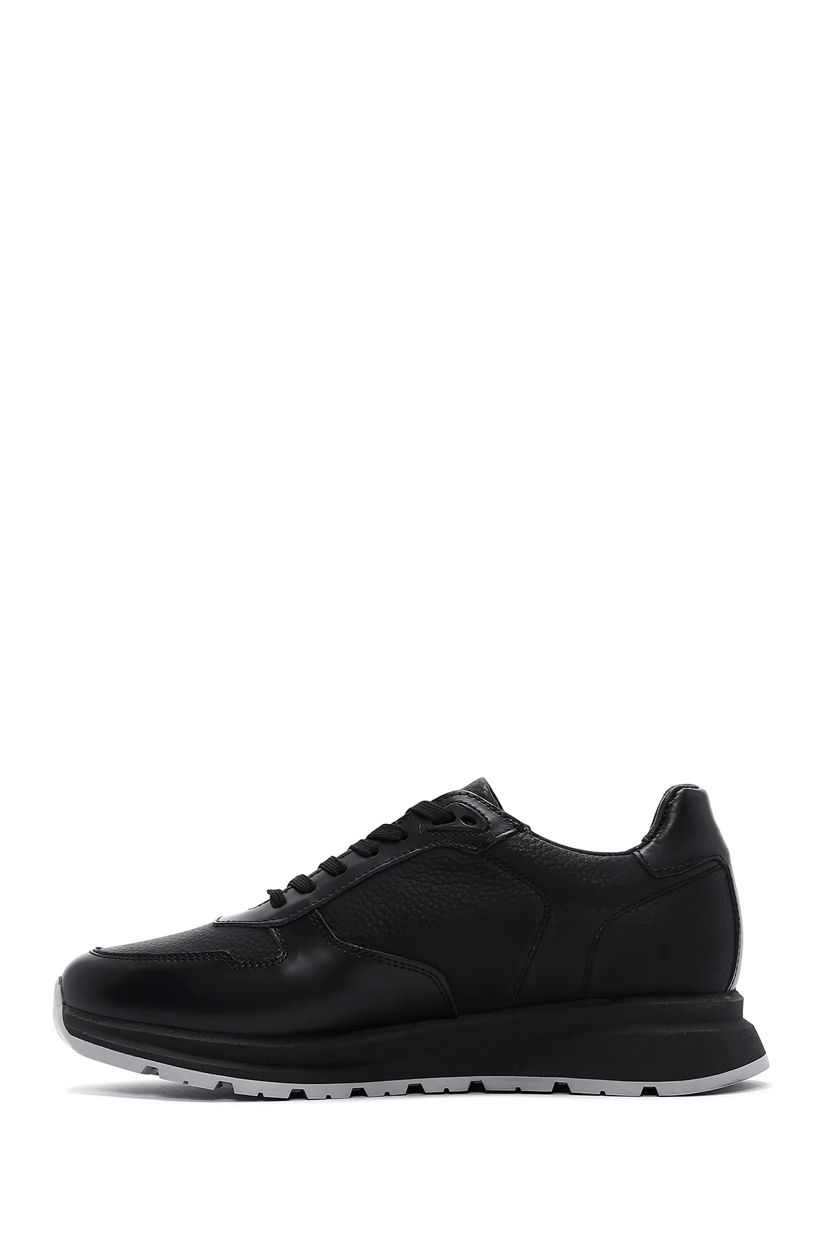 Erkek Siyah Deri Casual Sneaker - Image 2