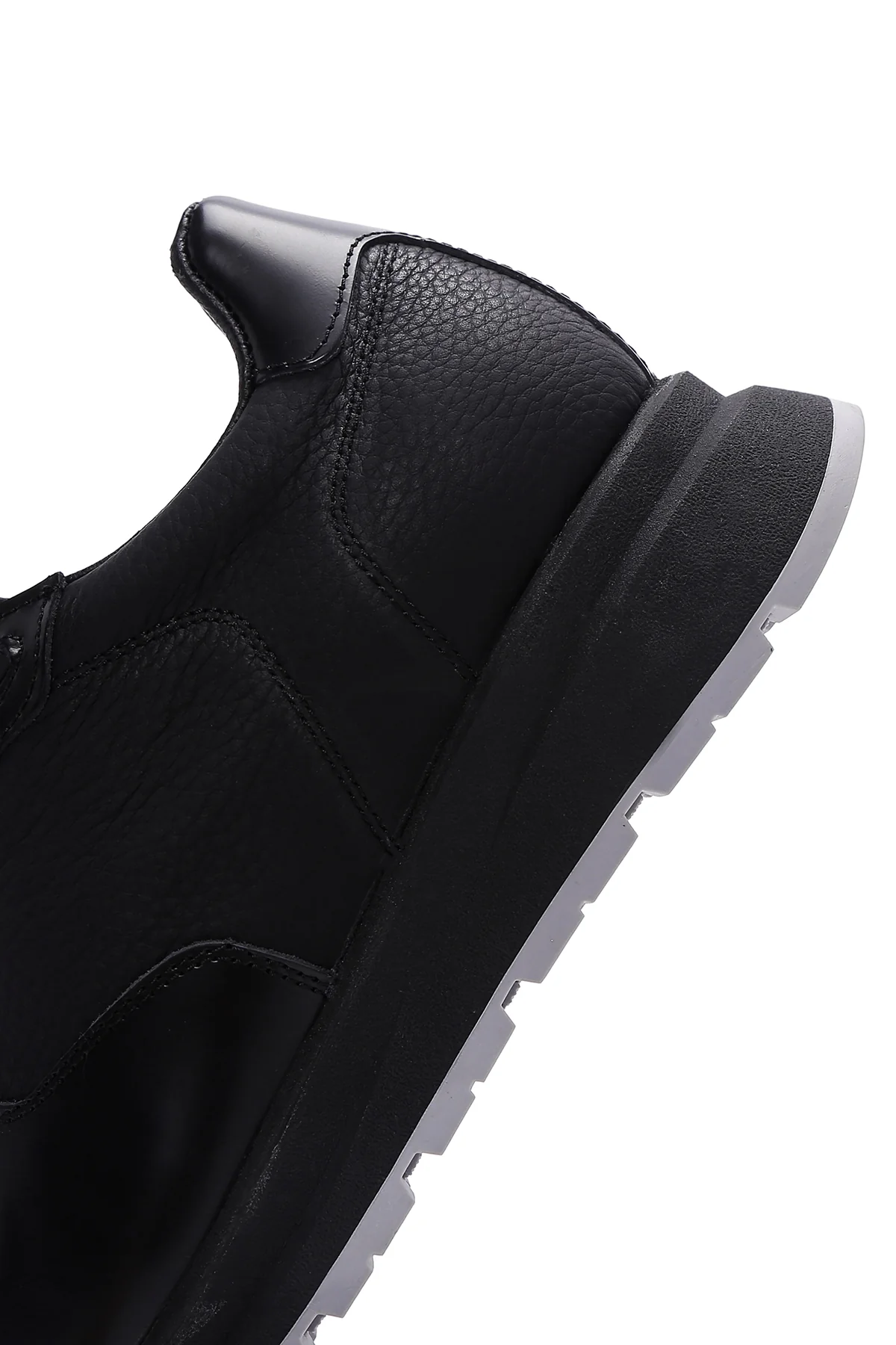 Erkek Siyah Deri Casual Sneaker - Image 7
