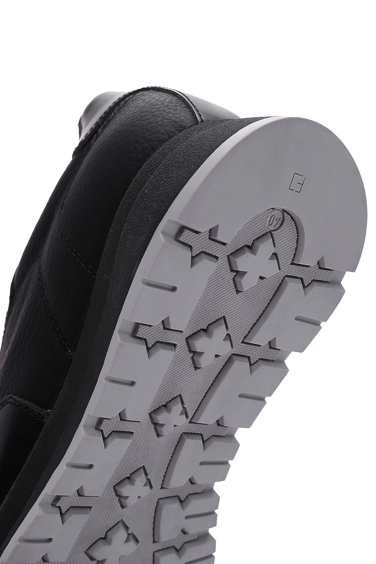 Erkek Siyah Deri Casual Sneaker - Image 8