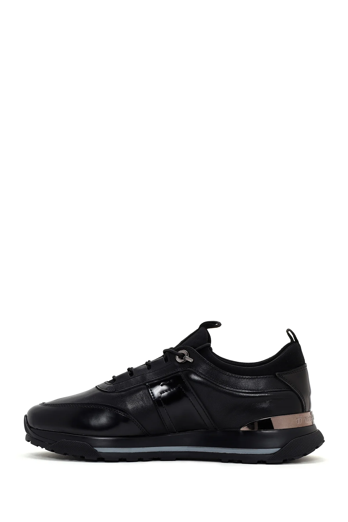 Erkek Siyah Deri Casual Sneaker - Image 2
