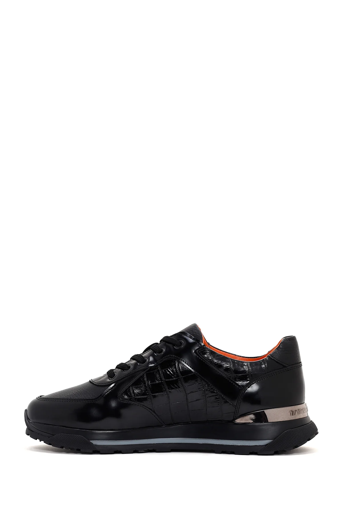Erkek Siyah Deri Casual Sneaker - Image 2