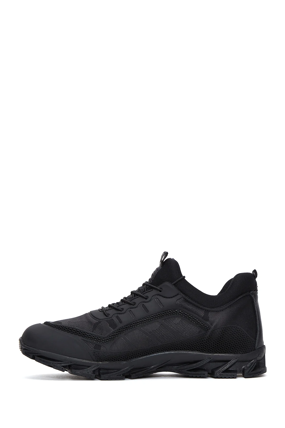 Erkek Siyah Deri Casual Sneaker - Image 2
