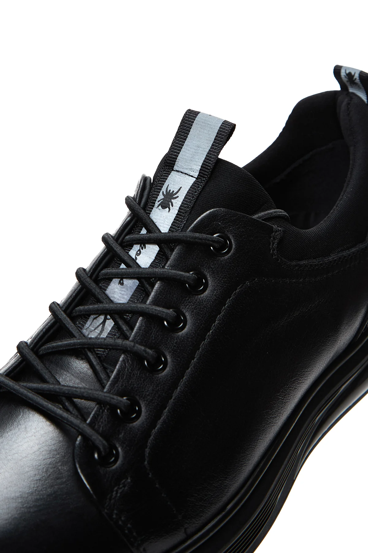 Erkek Siyah Deri Casual Sneaker - Image 7