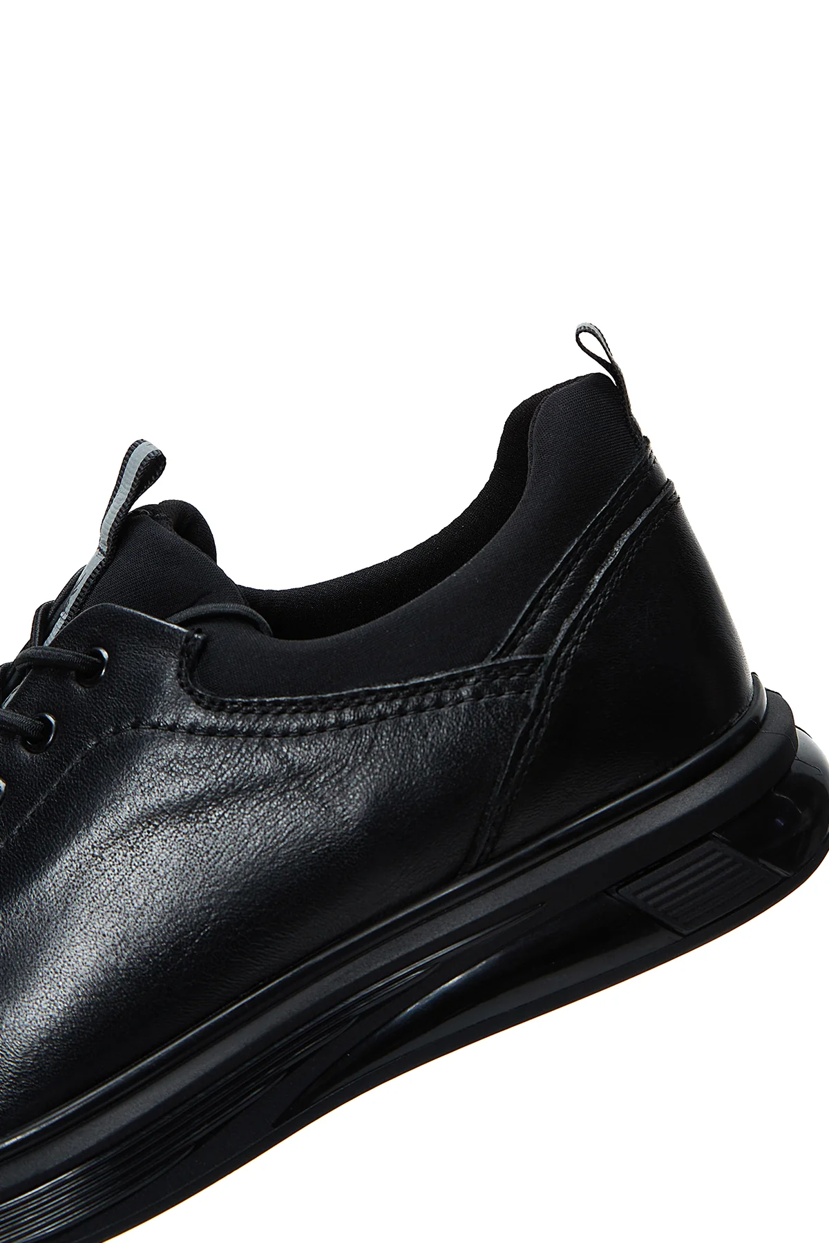 Erkek Siyah Deri Casual Sneaker - Image 8