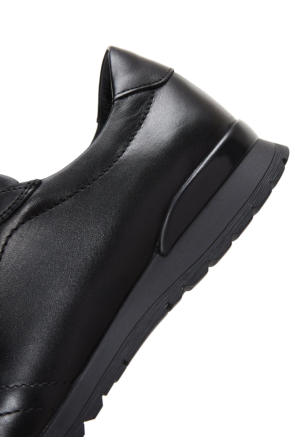 Erkek Siyah Deri Casual Sneaker - Image 7