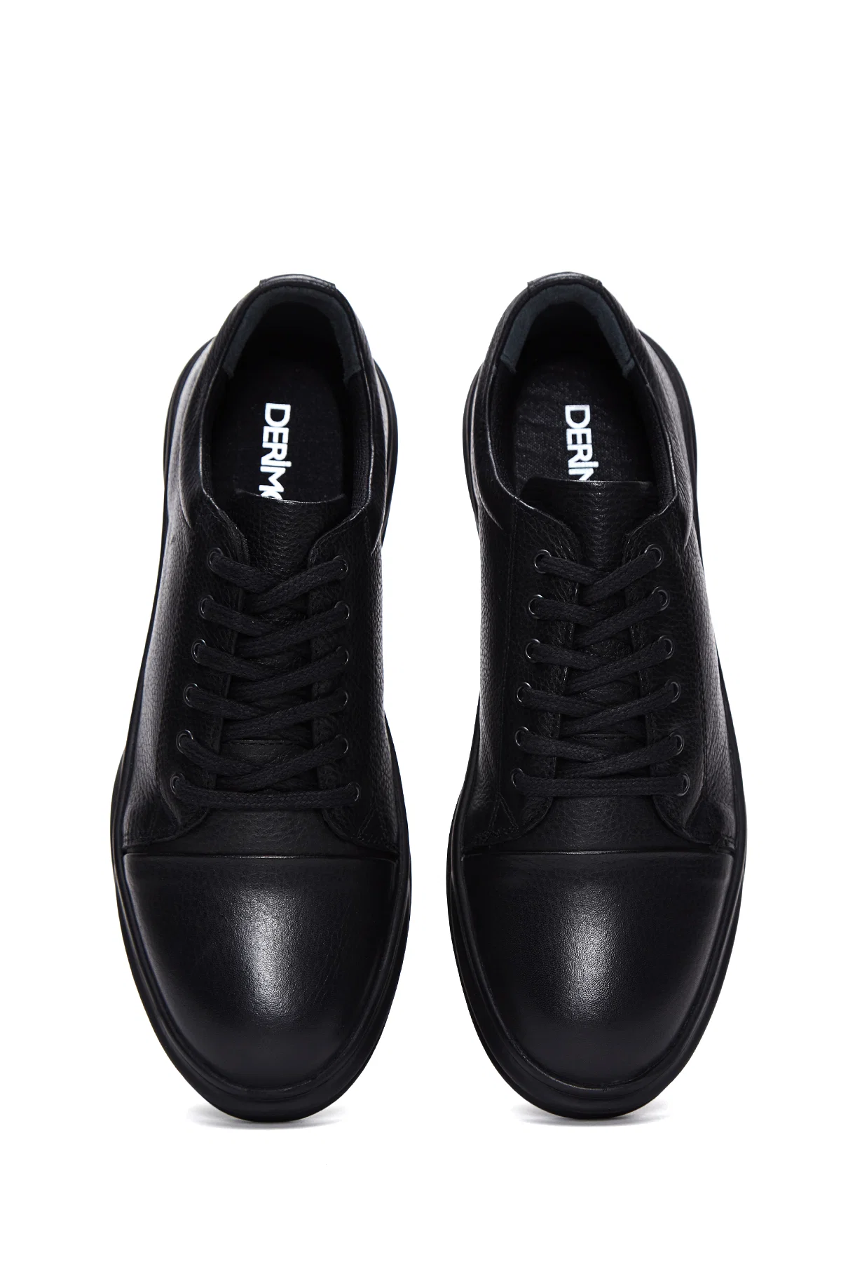 Erkek Siyah Deri Casual Sneaker - Image 6