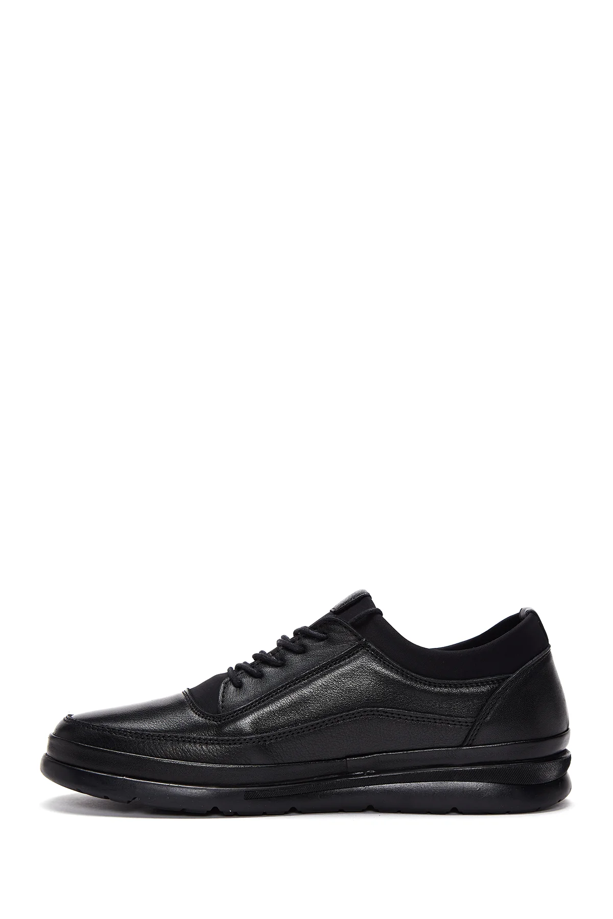 Erkek Siyah Deri Casual Sneaker - Image 2
