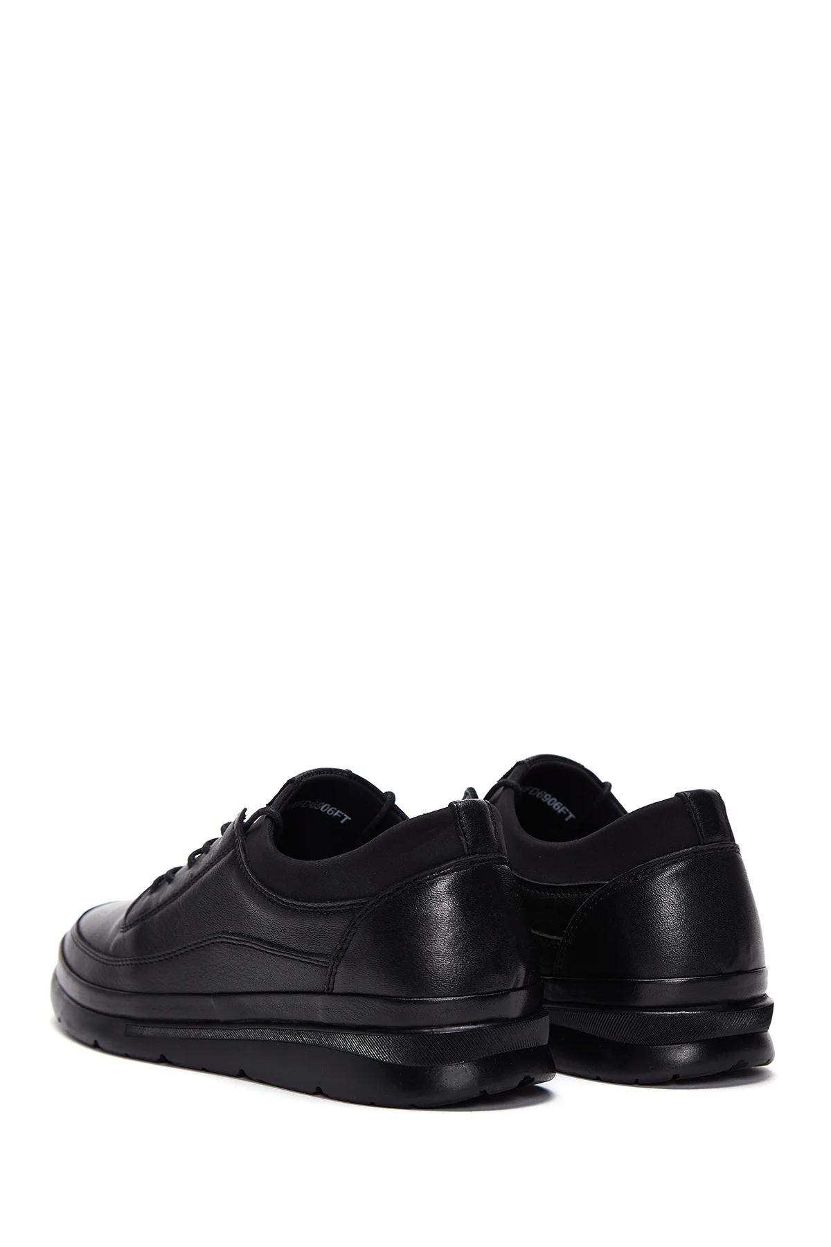 Erkek Siyah Deri Casual Sneaker - Image 5