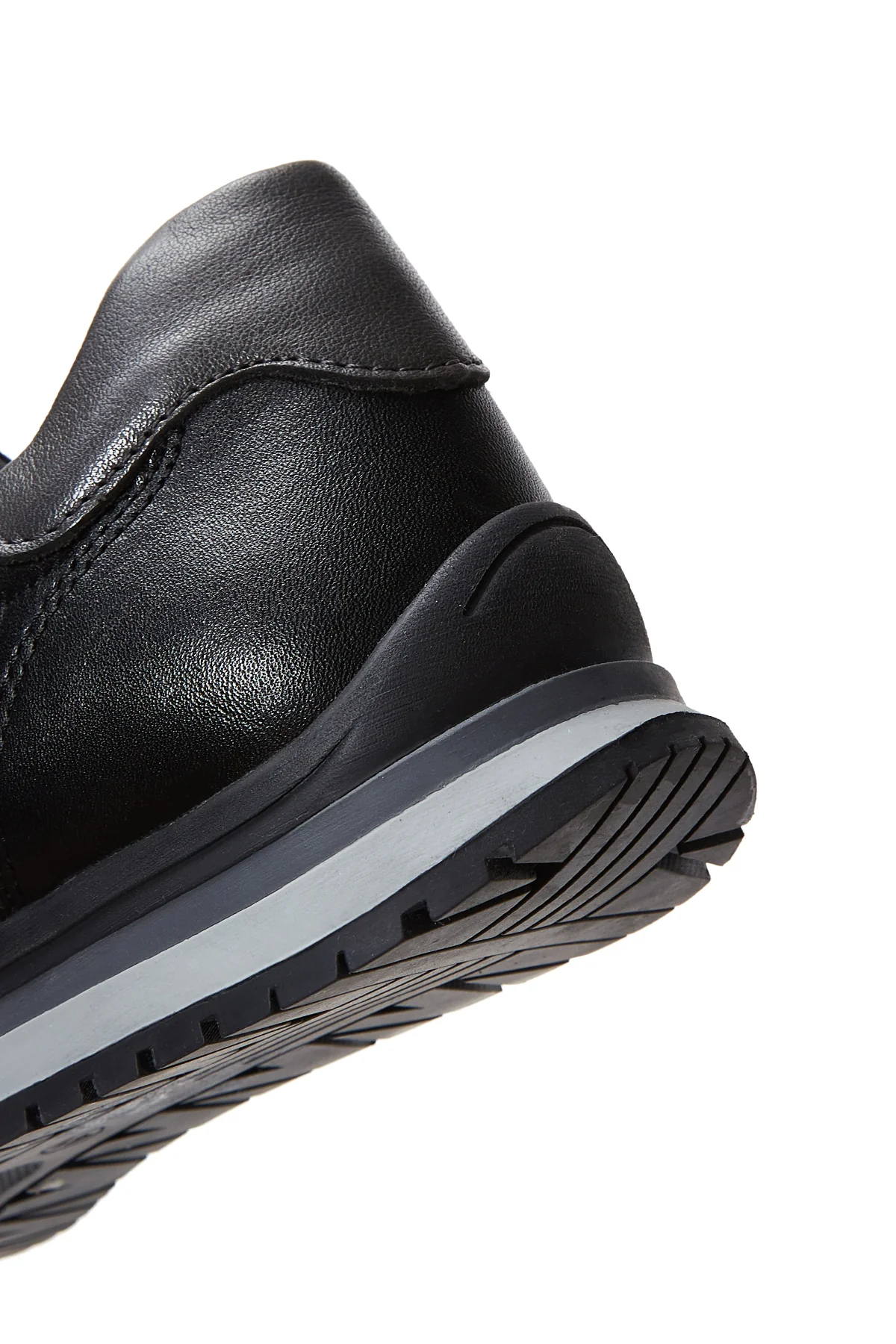 Erkek Siyah Deri Casual Sneaker - Image 8
