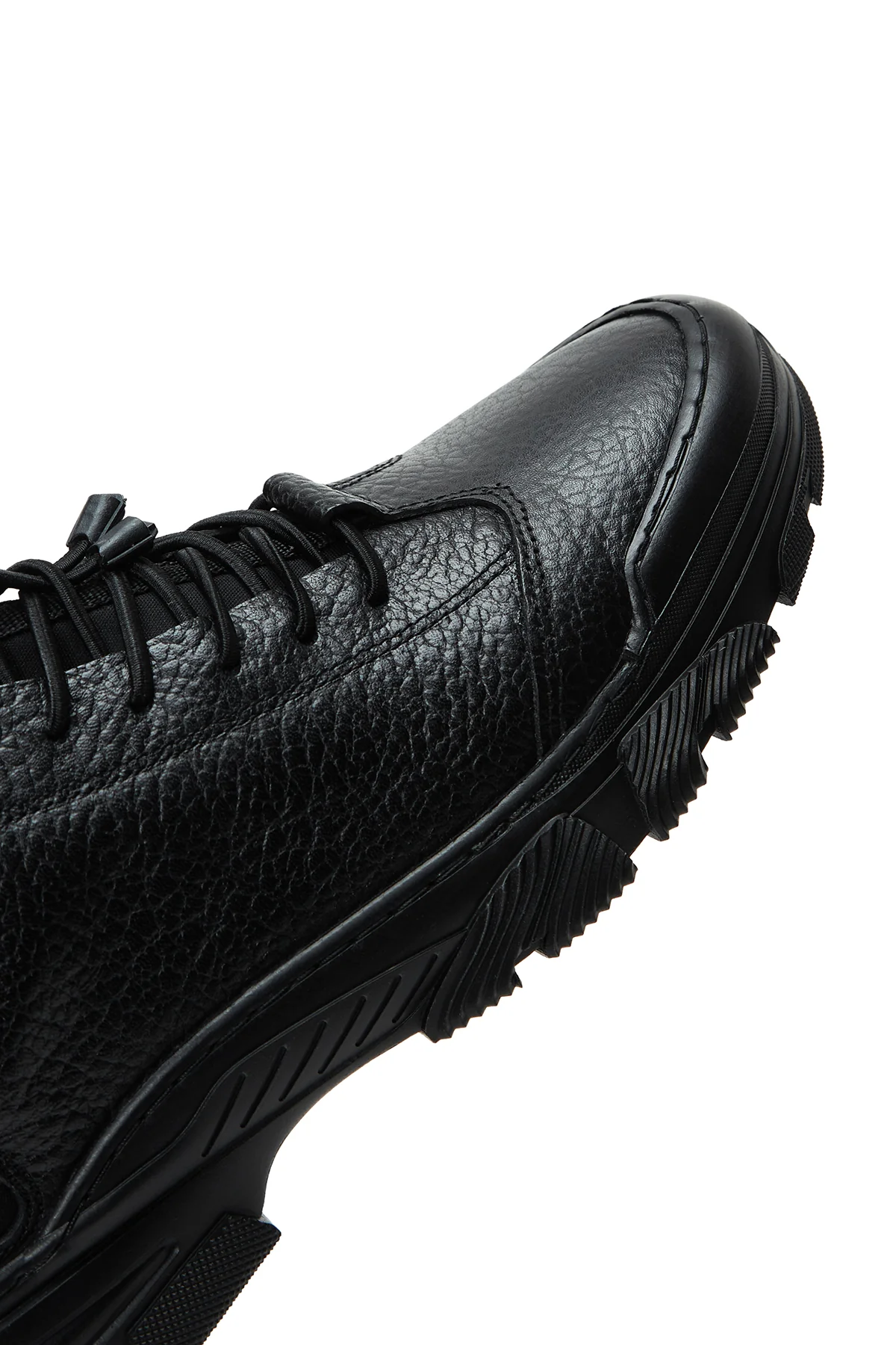 Erkek Siyah Deri Casual Sneaker - Image 7