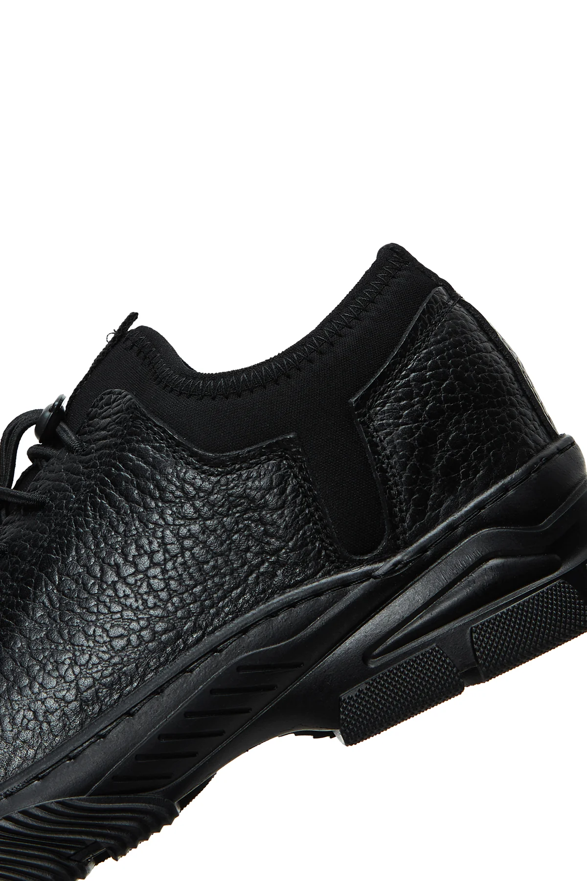 Erkek Siyah Deri Casual Sneaker - Image 9