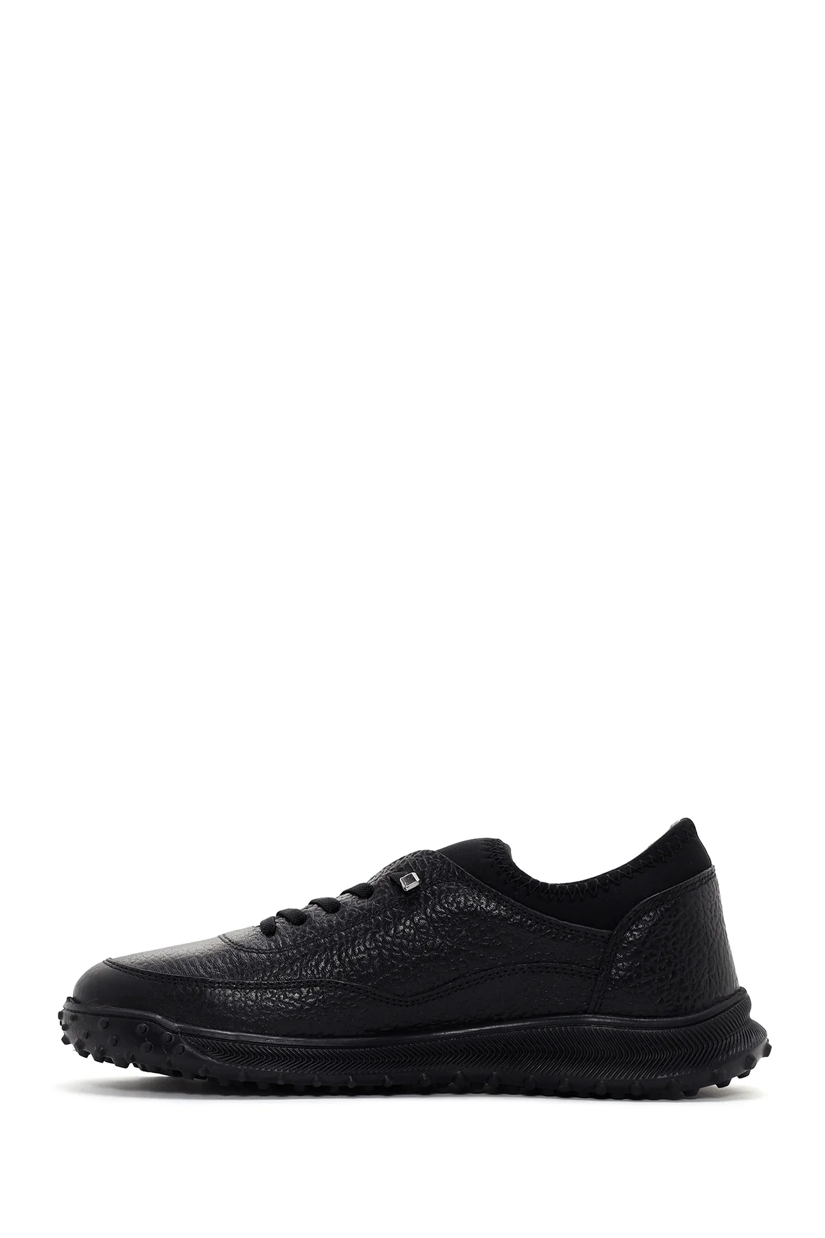 Erkek Siyah Deri Casual Sneaker - Image 2
