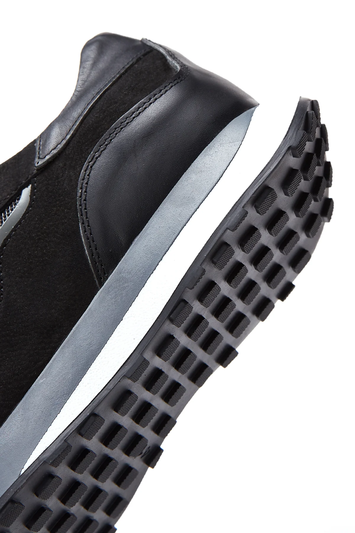 Erkek Siyah Deri Detaylı Sneaker - Image 7