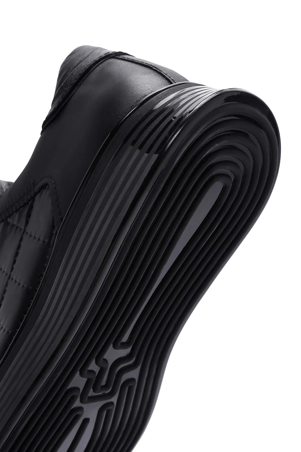 Erkek Siyah Deri Detaylı Sneaker - Image 8