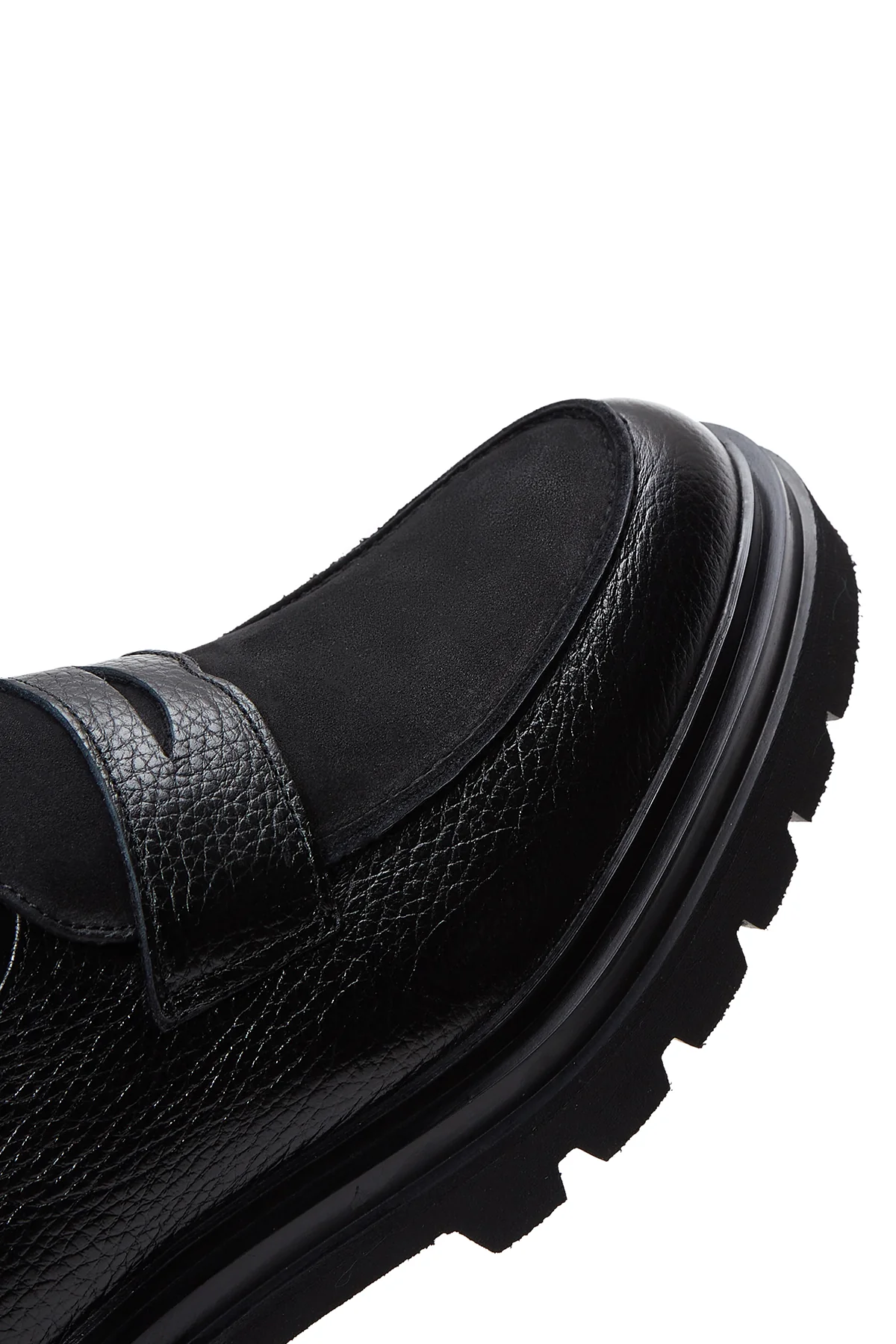 Erkek Siyah Deri Kalın Tabanlı Casual Loafer - Image 7