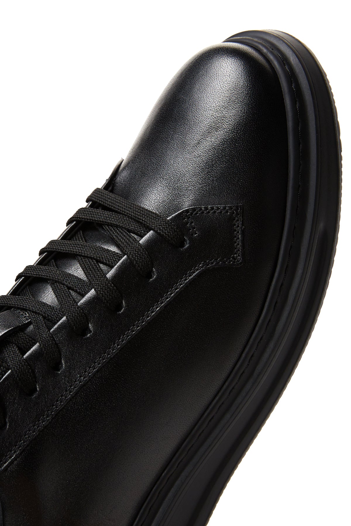 Erkek Siyah Deri Kalın Tabanlı Sneaker - Image 8