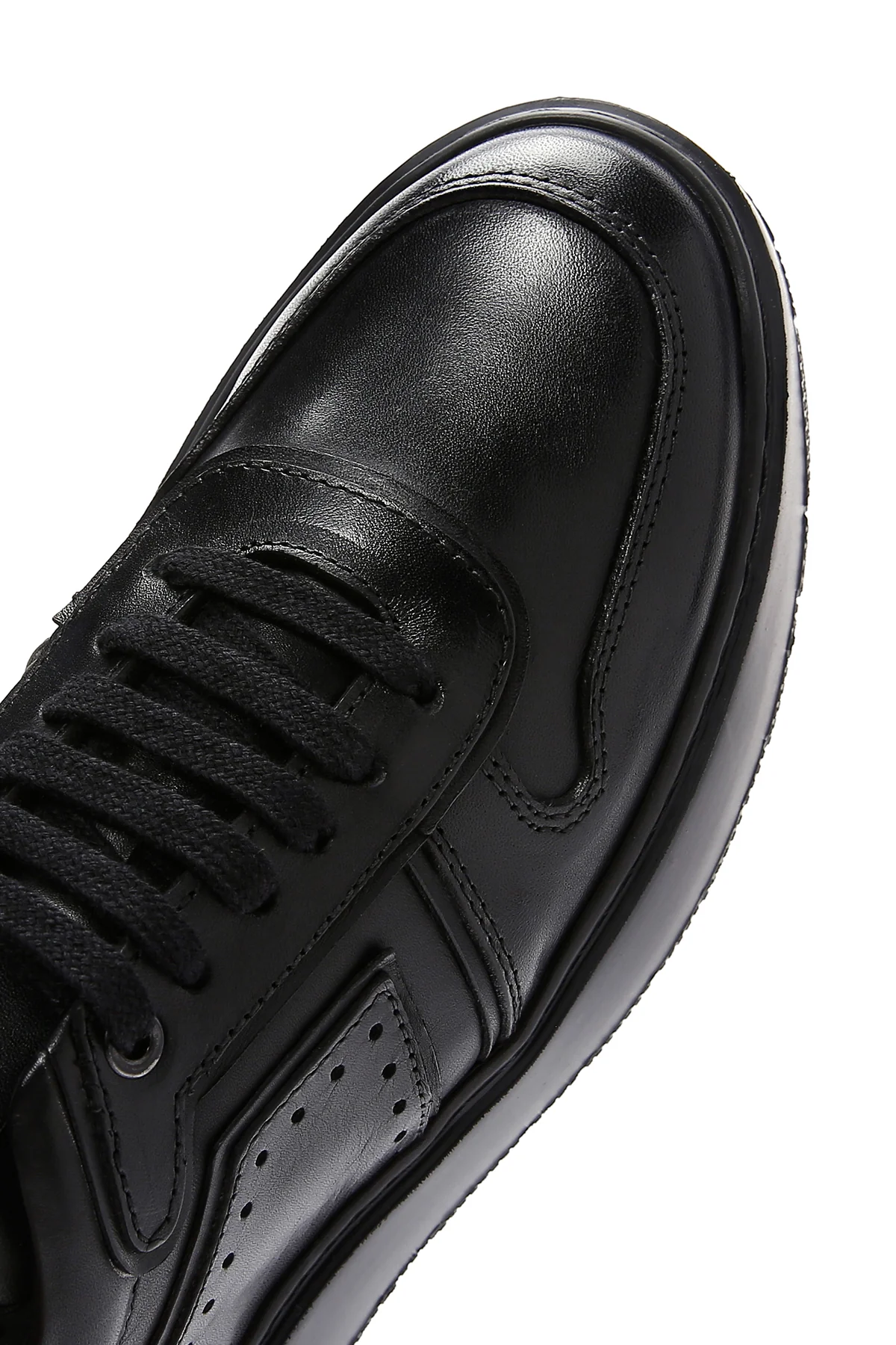 Erkek Siyah Deri Kalın Tabanlı Sneaker - Image 9