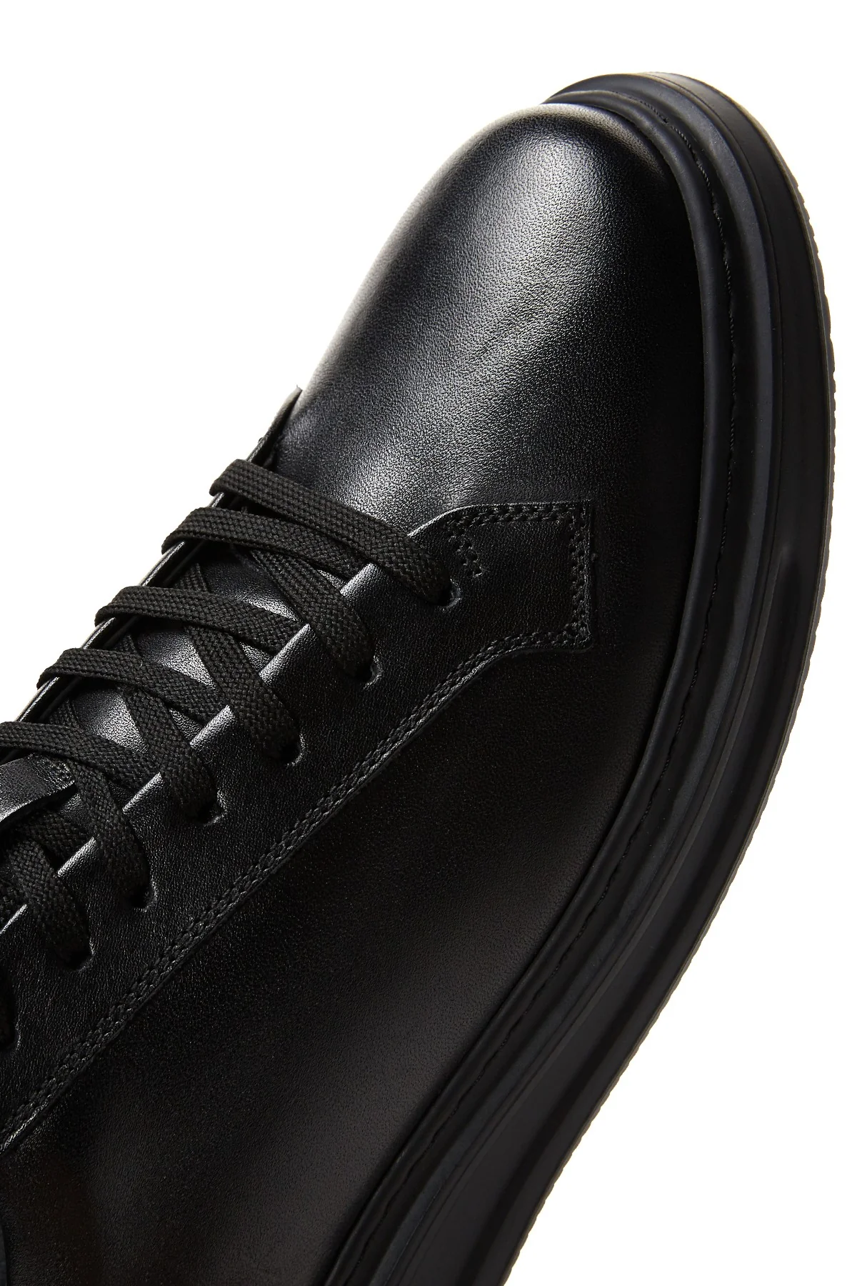Erkek Siyah Deri Kalın Tabanlı Sneaker - Image 8
