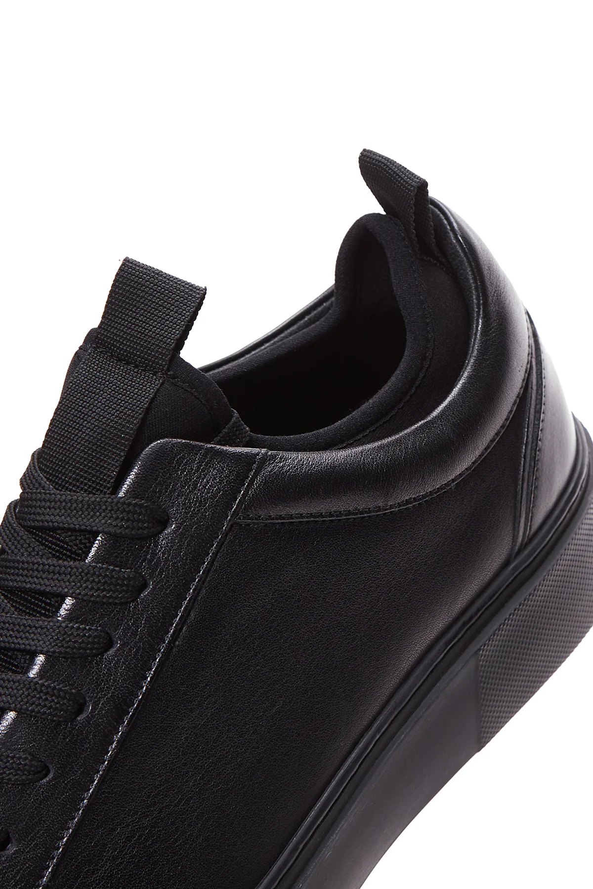 Erkek Siyah Deri Kalın Tabanlı Sneaker - Image 7