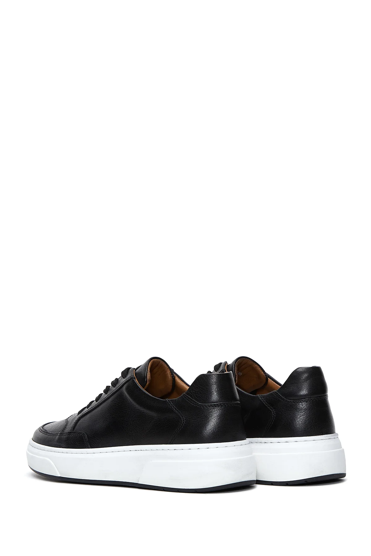 Erkek Siyah Deri Kalın Tabanlı Sneaker - Image 5