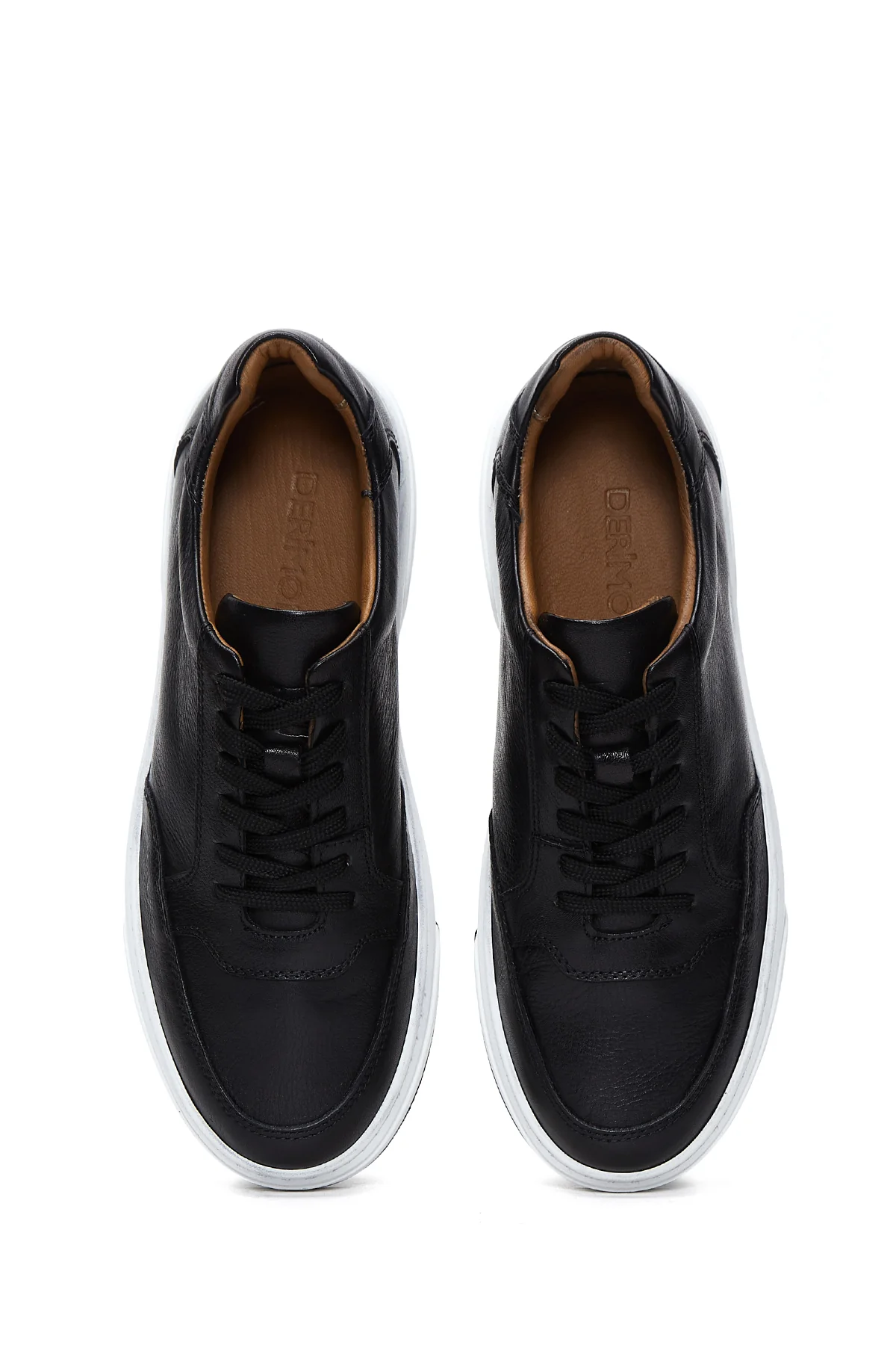 Erkek Siyah Deri Kalın Tabanlı Sneaker - Image 6