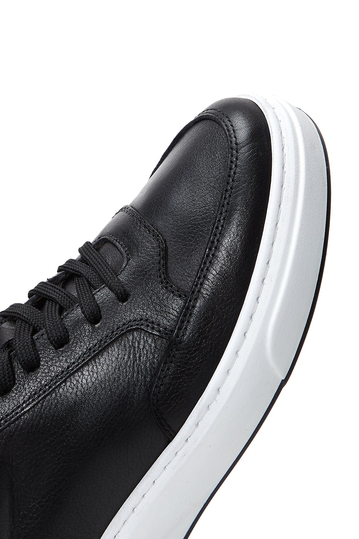 Erkek Siyah Deri Kalın Tabanlı Sneaker - Image 7