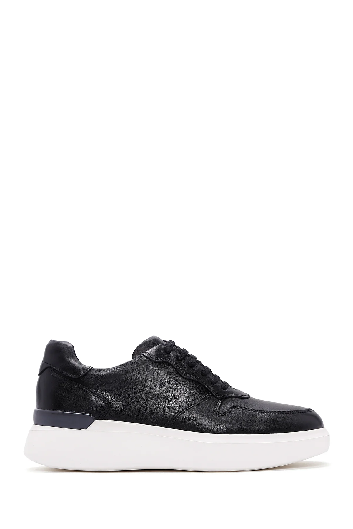 Erkek Siyah Deri Kalın Tabanlı Sneaker - Image 2