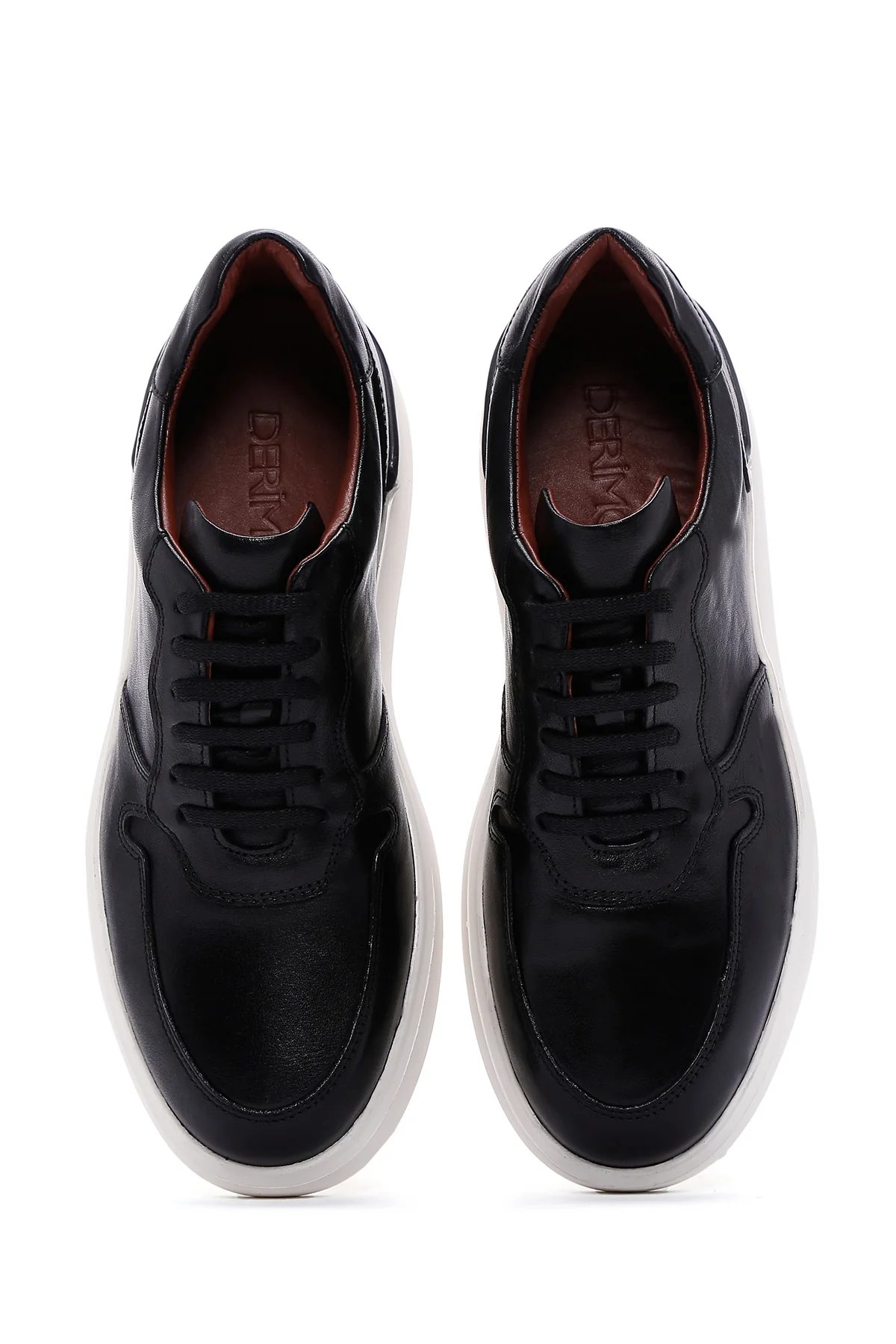 Erkek Siyah Deri Kalın Tabanlı Sneaker - Image 7